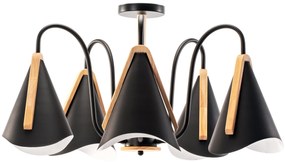 Plafoniera scandinava a cinque bracci APP607-5C Nera
