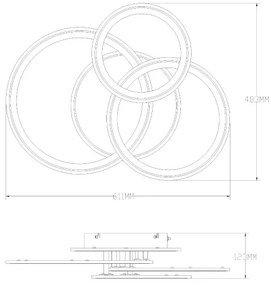 Zuma Line MS238130-BK - Luce LED dimmerabile LUNAR LED/55W/230V 3000-6000K black+RC
