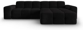 Divano angolare in velluto nero (angolo destro) Kendal - Micadoni Home