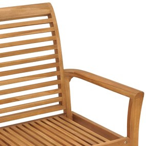 Panca da giardino con cuscino rosso a quadri 112 cm legno teak