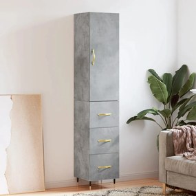 Credenza Grigio Cemento 34,5x34x180 Cm İn Legno Multistrato /