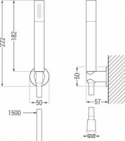 Mexen R-70 set doccia a parete, oro - 785705051-50