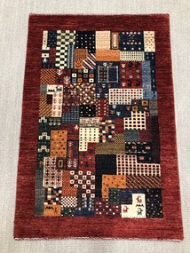 Loribaft Tappeto persiano 90x130 Verde (Iran) Annodato A Mano