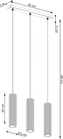 Lampadario grigio tortora in metallo Gleam – Sollux