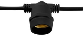 Catenaria da 10m IP65 con 10 Portalampada E27 Nero