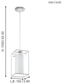 Eglo 94377 - Lampadario LONCINO 1 1xE27/60W/230V
