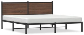 Giroletto Senza Materaso İn Metallo Rovere Marrone 160x200 Cm /