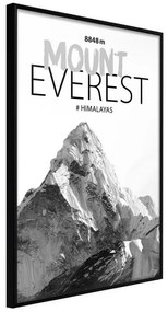 Poster  Peaks of the World: Mount Everest  Cornice Quadri Cornice nera, Larghezza x Altezza Home decor 20x30