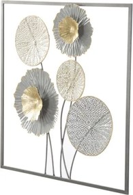 Pannello Decorativo a Fiori Sqity 50x3,8x50 Cm In Ferro Multicolore