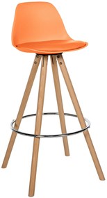 Sgabello Barhocker Corbin İn Ecopelle Con Struttura İn Legno Di Faggio / Orange / Natura
