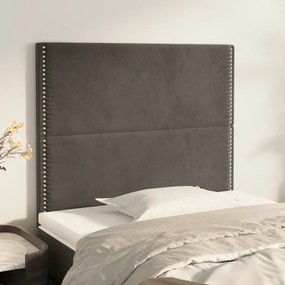 Testiera 2 Pz Grigio Scuro 80x5x78/88 Cm İn Velluto /