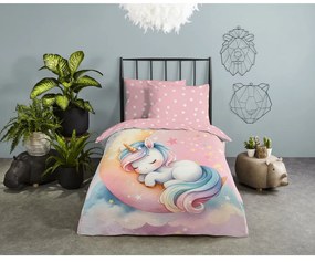 Set copripiumino e federa da bambini rosa in cotone per letto singolo 140x200 cm Molly – Good Morning