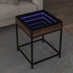 Tavolino Da Salotto Con Led Infinity Rovere Marrone 40x40x51 Cm /