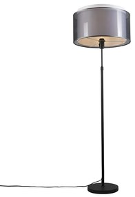 Lampada da terra nera con paralume nero/bianco 47 cm regolabile - Parte