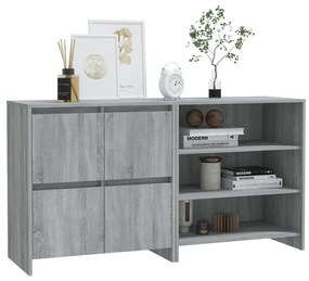 Credenze 2 pz grigio sonoma in legno multistrato