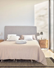 Kave Home - Testiera sfoderabile Dyla in shearling grigio chiaro per letto da 160 cm