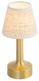 Set di 2 lampade da tavolo oro con beige RGBW ricaricabili - Elise