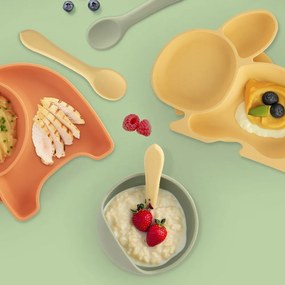 Cucchiaio da bambini giallo in silicone – Orion