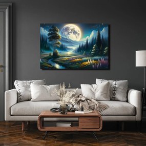 Quadro su tela – Valle magica alla luce della luna