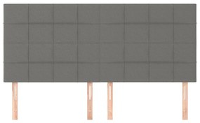 Testiera 4 pz grigio scuro 80x5x78/88 cm in tessuto