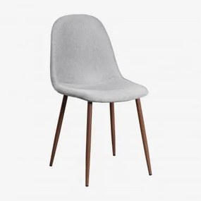 Confezione 2 sedie da pranzo Glamm Legno scuro & Lino Grigio Cemento - Sklum