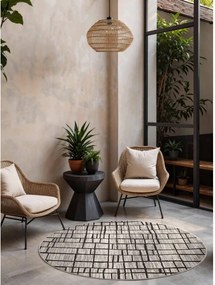 Tappeto da interno/esterno rotondo nero/color crema ø 160 cm Haringey Crouch – Ted Baker