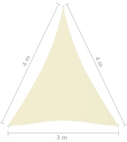 Parasole a Vela Oxford Triangolare 3x4x4 m Crema