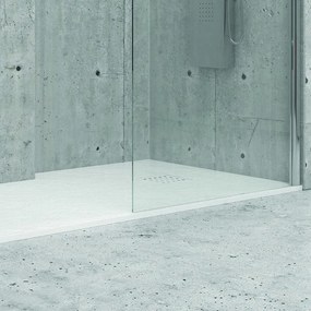Piatto doccia 160x70 cm effetto pietra colore bianco - KAMALU