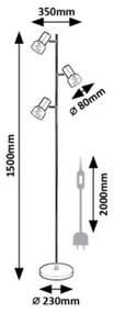 Rabalux 74279 - Lampada con piedistallo HATICE 3xE14/15W/230V