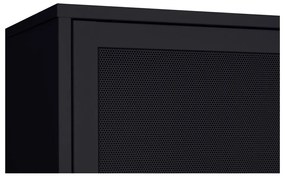 Armadietto nero in metallo con porte scorrevoli 90x180x40 cm Veep – Unique Furniture