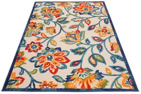 Tappeto patio color crema con fiori colorati Larghezza: 80 cm | Lunghezza: 150 cm