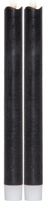 Set di 2 candele di cera LED nere, altezza 25 cm Flamme - Star Trading