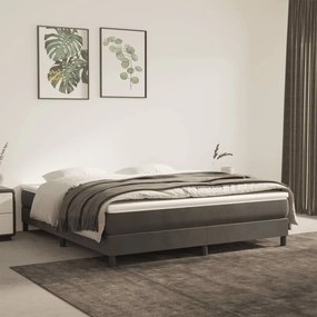 Materasso A Molle Grigio Scuro 160x210x20 Cm İn Velluto /