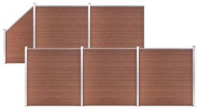 Pannelli Recinzione 5 Quadrati 1 Inclinato 965x186 Cm Marrone /