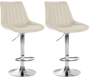 Set Sgabelli Bar Toni İn Ecopelle: Comfort E Design Senza Tempo / Creme / Metall İn Chromoptik