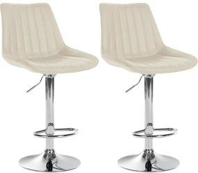 Set Sgabelli Bar Toni İn Ecopelle: Comfort E Design Senza Tempo / Creme / Metall İn Chromoptik