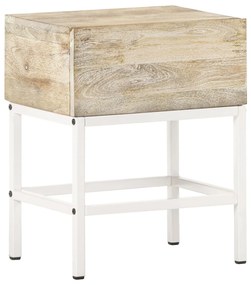 Comodino 40x30x50 Cm İn Legno Massello Di Mango /