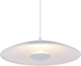 Lampadario LED bianco con paralume in metallo Lund – Candellux Lighting