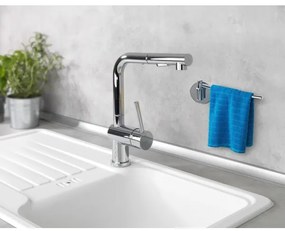 WENKO 5639100 - Porta strofinacci TURBO-LOC KÜCHE 23 x 6,5 cm acciaio inossidabile/argento