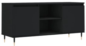 Mobile porta tv nero 104x35x50 cm in legno multistrato