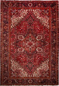 Heriz Tappeto persiano 370 x 250 Rosso (Iran) Annodato A Mano