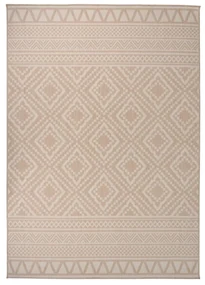 Tappeto Da Esterni A Tessitura Piatta 140x200cm Strisce Marroni /