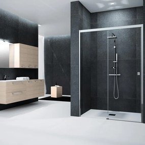 Porta doccia scorrevole L 167-171 cm x H 200 cm per nicchia in vetro trasparente SP. 6 mm, profilo lucido cromo, serie Glam