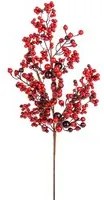 Set 6 Rami Tralcio Bacche e Ilex H76 cm Rosso