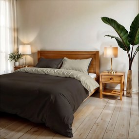 Parure copripiumino matrimoniale marrone e tortora Datex