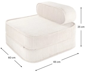 Poltrona per bambini color crema con rivestimento in velluto a coste Flip – Wigiwama