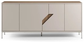 Cassettiera effetto rovere in colore crema-naturale 180x80x40 cm Lilou - Marckeric