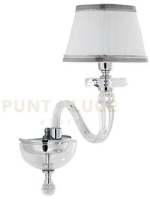 Applique in vetro bach 1 luce ap.bach-1cp-cr cromo con paralumi