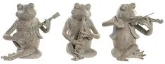Statua Decorativa DKD Home Decor Musicista 23 x 19,5 x 22,5 cm Marrone Rana (3 Unità)