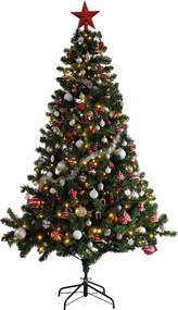 Albero di Natale artificiale Deco illuminato verde H 210 cm x ø 137 cm